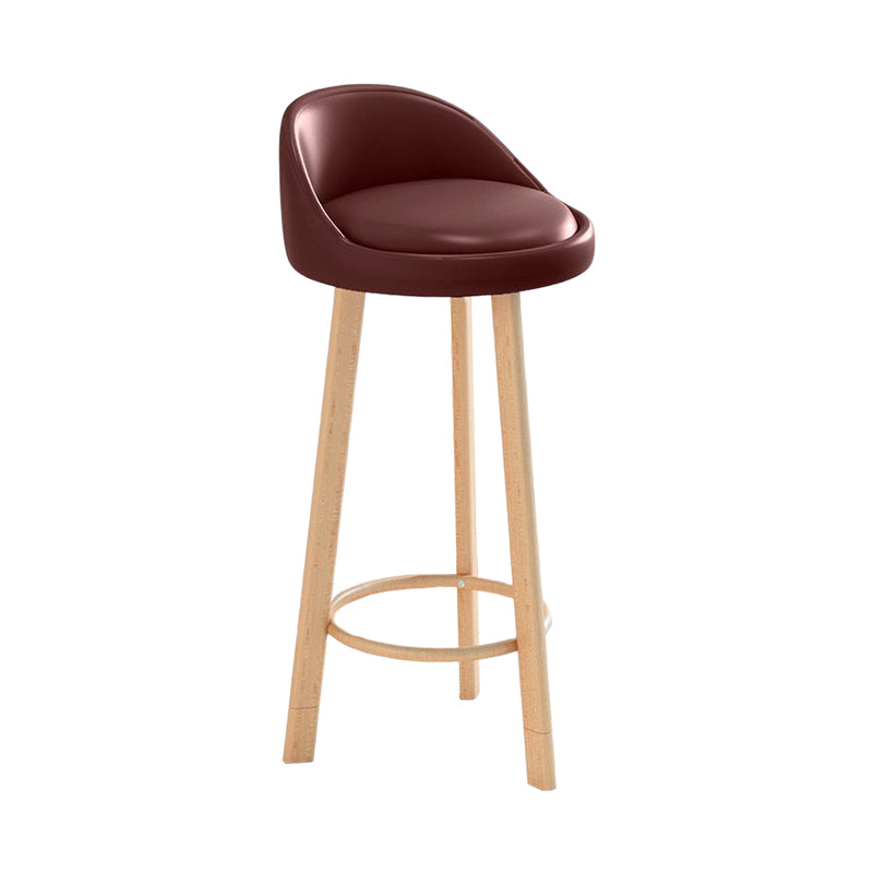 Glam Matte Finish Upholstered Footrest Bar Stool 27.55'' Reception Stool Clearhalo 'Bar Furniture' 'Bar Stools' 'bar_stools' 'furn' 'furn_bar_stools' 'Furniture' 'furniture_bar_stools' 'Kitchen & Dining Furniture' 4851268