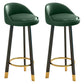 Glam Matte Finish Upholstered Footrest Bar Stool 27.55'' Reception Stool Blackish Green Black 2 Piece Set Clearhalo 'Bar Furniture' 'Bar Stools' 'bar_stools' 'furn' 'furn_bar_stools' 'Furniture' 'furniture_bar_stools' 'Kitchen & Dining Furniture' 4851269