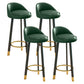 Glam Matte Finish Upholstered Footrest Bar Stool 27.55'' Reception Stool Blackish Green Black 4 Piece Set Clearhalo 'Bar Furniture' 'Bar Stools' 'bar_stools' 'furn' 'furn_bar_stools' 'Furniture' 'furniture_bar_stools' 'Kitchen & Dining Furniture' 4851271