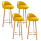Glam Matte Finish Upholstered Footrest Bar Stool 27.55'' Reception Stool Yellow Natural 4 Piece Set Clearhalo 'Bar Furniture' 'Bar Stools' 'bar_stools' 'furn' 'furn_bar_stools' 'Furniture' 'furniture_bar_stools' 'Kitchen & Dining Furniture' 4851275