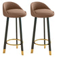 Glam Matte Finish Upholstered Footrest Bar Stool 27.55'' Reception Stool Coffee Black 2 Piece Set Clearhalo 'Bar Furniture' 'Bar Stools' 'bar_stools' 'furn' 'furn_bar_stools' 'Furniture' 'furniture_bar_stools' 'Kitchen & Dining Furniture' 4851280