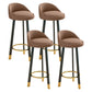Glam Matte Finish Upholstered Footrest Bar Stool 27.55'' Reception Stool Coffee Black 4 Piece Set Clearhalo 'Bar Furniture' 'Bar Stools' 'bar_stools' 'furn' 'furn_bar_stools' 'Furniture' 'furniture_bar_stools' 'Kitchen & Dining Furniture' 4851281