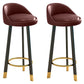 Glam Matte Finish Upholstered Footrest Bar Stool 27.55'' Reception Stool Brown Black 2 Piece Set Clearhalo 'Bar Furniture' 'Bar Stools' 'bar_stools' 'furn' 'furn_bar_stools' 'Furniture' 'furniture_bar_stools' 'Kitchen & Dining Furniture' 4851283