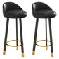 Glam Matte Finish Upholstered Footrest Bar Stool 27.55'' Reception Stool Gloss Black Black 2 Piece Set Clearhalo 'Bar Furniture' 'Bar Stools' 'bar_stools' 'furn' 'furn_bar_stools' 'Furniture' 'furniture_bar_stools' 'Kitchen & Dining Furniture' 4851286