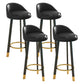Glam Matte Finish Upholstered Footrest Bar Stool 27.55'' Reception Stool Gloss Black Black 4 Piece Set Clearhalo 'Bar Furniture' 'Bar Stools' 'bar_stools' 'furn' 'furn_bar_stools' 'Furniture' 'furniture_bar_stools' 'Kitchen & Dining Furniture' 4851287