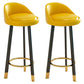 Glam Matte Finish Upholstered Footrest Bar Stool 27.55'' Reception Stool Yellow Black 2 Piece Set Clearhalo 'Bar Furniture' 'Bar Stools' 'bar_stools' 'furn' 'furn_bar_stools' 'Furniture' 'furniture_bar_stools' 'Kitchen & Dining Furniture' 4851289