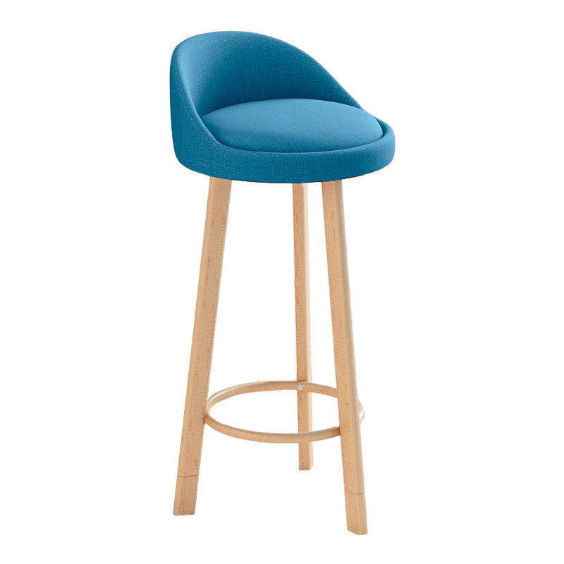 Glam Matte Finish Upholstered Footrest Bar Stool 27.55'' Reception Stool Lake Blue Natural 1 Piece Clearhalo 'Bar Furniture' 'Bar Stools' 'bar_stools' 'furn' 'furn_bar_stools' 'Furniture' 'furniture_bar_stools' 'Kitchen & Dining Furniture' 4851291