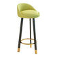 Glam Matte Finish Upholstered Footrest Bar Stool 27.55'' Reception Stool Green Black 1 Piece Clearhalo 'Bar Furniture' 'Bar Stools' 'bar_stools' 'furn' 'furn_bar_stools' 'Furniture' 'furniture_bar_stools' 'Kitchen & Dining Furniture' 4851294
