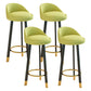 Glam Matte Finish Upholstered Footrest Bar Stool 27.55'' Reception Stool Green Black 4 Piece Set Clearhalo 'Bar Furniture' 'Bar Stools' 'bar_stools' 'furn' 'furn_bar_stools' 'Furniture' 'furniture_bar_stools' 'Kitchen & Dining Furniture' 4851296