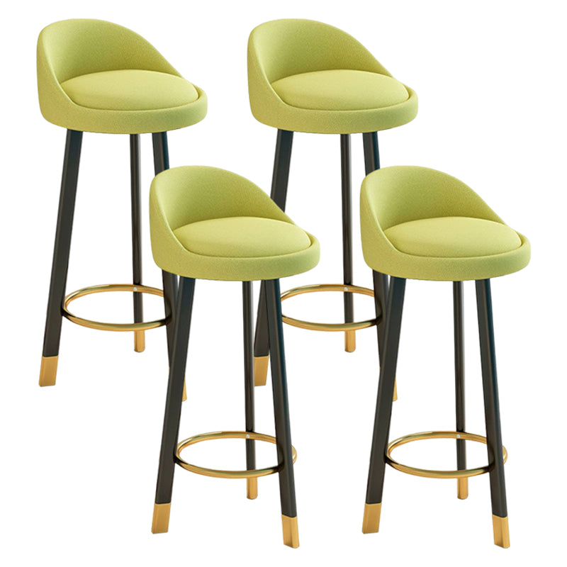 Glam Matte Finish Upholstered Footrest Bar Stool 27.55'' Reception Stool Green Black 4 Piece Set Clearhalo 'Bar Furniture' 'Bar Stools' 'bar_stools' 'furn' 'furn_bar_stools' 'Furniture' 'furniture_bar_stools' 'Kitchen & Dining Furniture' 4851296