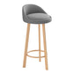 Glam Matte Finish Upholstered Footrest Bar Stool 27.55'' Reception Stool Grey Natural 1 Piece Clearhalo 'Bar Furniture' 'Bar Stools' 'bar_stools' 'furn' 'furn_bar_stools' 'Furniture' 'furniture_bar_stools' 'Kitchen & Dining Furniture' 4851297