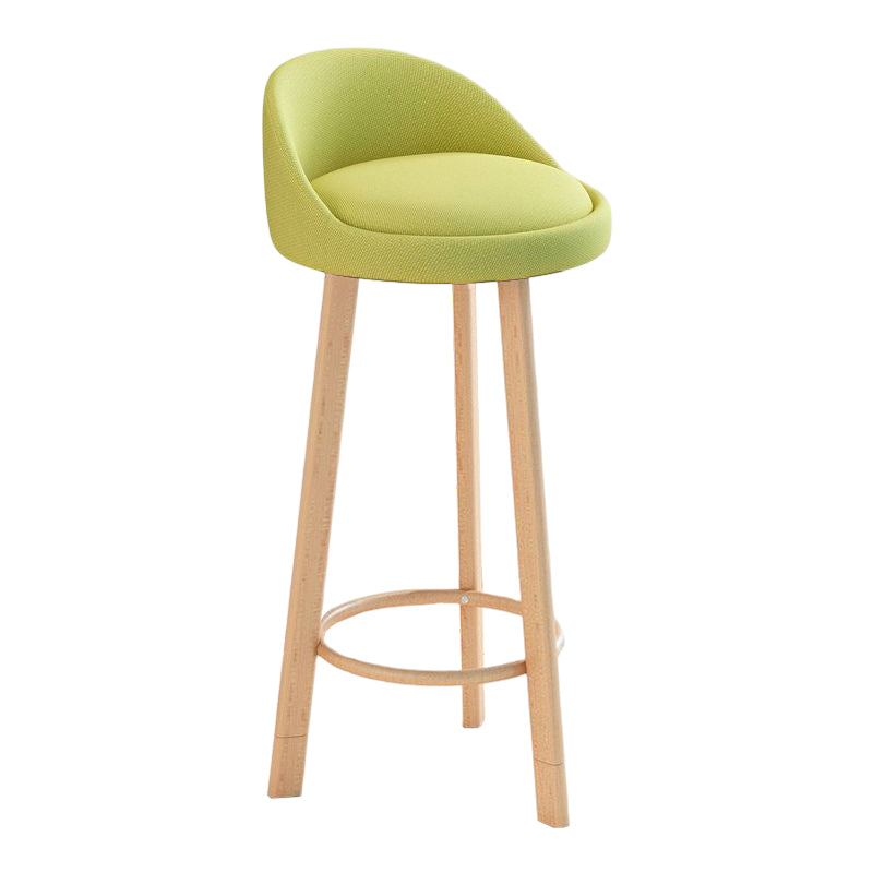 Glam Matte Finish Upholstered Footrest Bar Stool 27.55'' Reception Stool Green Natural 1 Piece Clearhalo 'Bar Furniture' 'Bar Stools' 'bar_stools' 'furn' 'furn_bar_stools' 'Furniture' 'furniture_bar_stools' 'Kitchen & Dining Furniture' 4851300