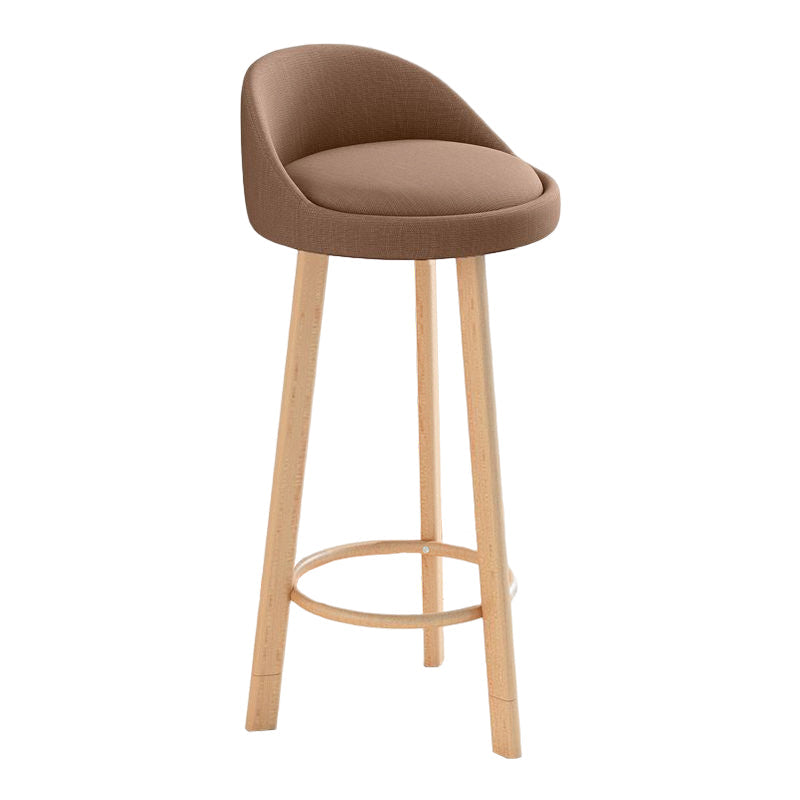 Glam Matte Finish Upholstered Footrest Bar Stool 27.55'' Reception Stool Coffee Natural 1 Piece Clearhalo 'Bar Furniture' 'Bar Stools' 'bar_stools' 'furn' 'furn_bar_stools' 'Furniture' 'furniture_bar_stools' 'Kitchen & Dining Furniture' 4851306