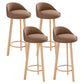 Glam Matte Finish Upholstered Footrest Bar Stool 27.55'' Reception Stool Coffee Natural 4 Piece Set Clearhalo 'Bar Furniture' 'Bar Stools' 'bar_stools' 'furn' 'furn_bar_stools' 'Furniture' 'furniture_bar_stools' 'Kitchen & Dining Furniture' 4851308