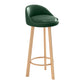 Glam Matte Finish Upholstered Footrest Bar Stool 27.55'' Reception Stool Blackish Green Natural 1 Piece Clearhalo 'Bar Furniture' 'Bar Stools' 'bar_stools' 'furn' 'furn_bar_stools' 'Furniture' 'furniture_bar_stools' 'Kitchen & Dining Furniture' 4851312