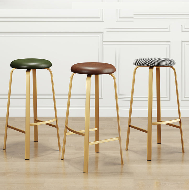 Footrest Upholstered Armless Bar Stool Matte Finish Backless Home Stool Clearhalo 'Bar Furniture' 'Bar Stools' 'bar_stools' 'furn' 'furn_bar_stools' 'Furniture' 'furniture_bar_stools' 'Kitchen & Dining Furniture' 4851340