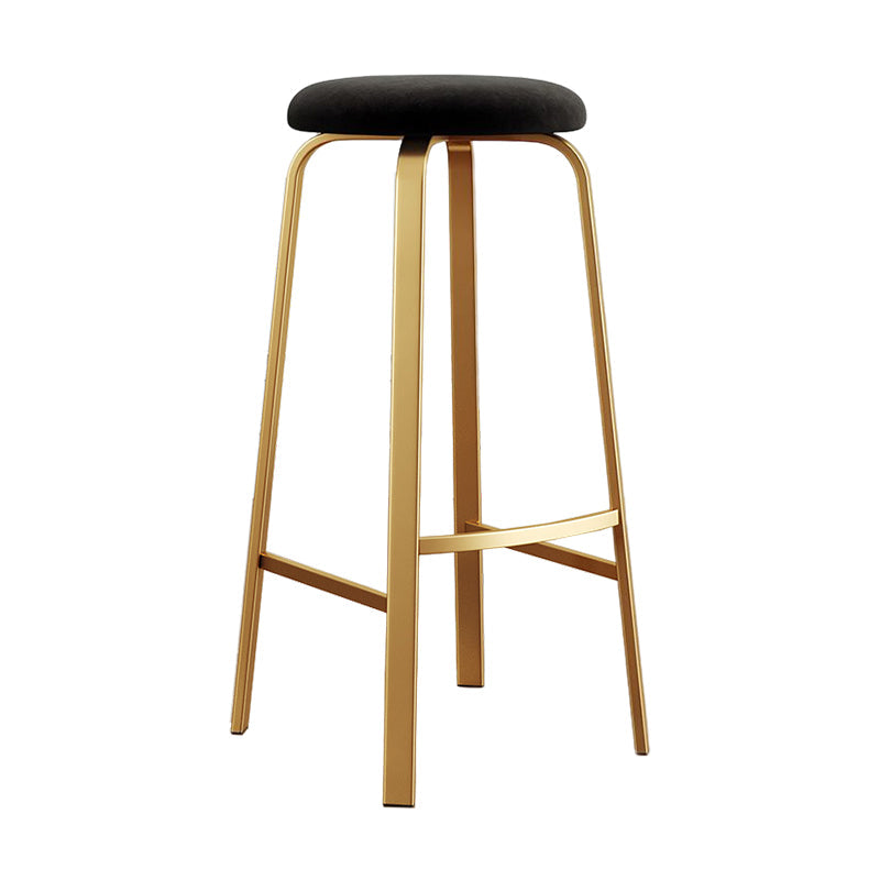 Footrest Upholstered Armless Bar Stool Matte Finish Backless Home Stool Matte Black 1 Piece Clearhalo 'Bar Furniture' 'Bar Stools' 'bar_stools' 'furn' 'furn_bar_stools' 'Furniture' 'furniture_bar_stools' 'Kitchen & Dining Furniture' 4851341