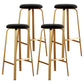 Footrest Upholstered Armless Bar Stool Matte Finish Backless Home Stool Matte Black 4 Piece Set Clearhalo 'Bar Furniture' 'Bar Stools' 'bar_stools' 'furn' 'furn_bar_stools' 'Furniture' 'furniture_bar_stools' 'Kitchen & Dining Furniture' 4851345