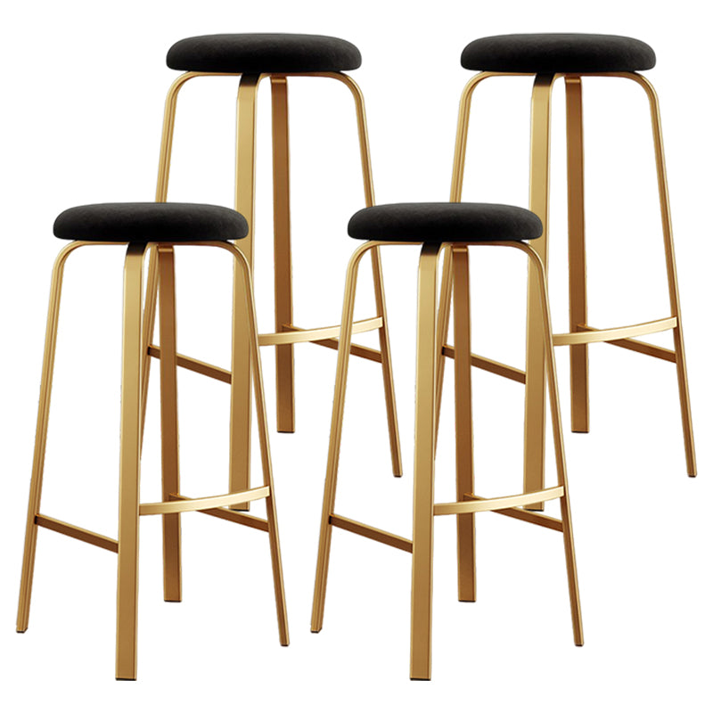 Footrest Upholstered Armless Bar Stool Matte Finish Backless Home Stool Matte Black 4 Piece Set Clearhalo 'Bar Furniture' 'Bar Stools' 'bar_stools' 'furn' 'furn_bar_stools' 'Furniture' 'furniture_bar_stools' 'Kitchen & Dining Furniture' 4851345
