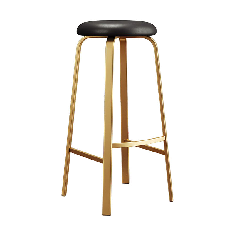 Footrest Upholstered Armless Bar Stool Matte Finish Backless Home Stool Black 1 Piece Clearhalo 'Bar Furniture' 'Bar Stools' 'bar_stools' 'furn' 'furn_bar_stools' 'Furniture' 'furniture_bar_stools' 'Kitchen & Dining Furniture' 4851347