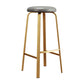 Footrest Upholstered Armless Bar Stool Matte Finish Backless Home Stool Silver Gray 1 Piece Clearhalo 'Bar Furniture' 'Bar Stools' 'bar_stools' 'furn' 'furn_bar_stools' 'Furniture' 'furniture_bar_stools' 'Kitchen & Dining Furniture' 4851352