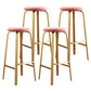 Footrest Upholstered Armless Bar Stool Matte Finish Backless Home Stool Pink 4 Piece Set Clearhalo 'Bar Furniture' 'Bar Stools' 'bar_stools' 'furn' 'furn_bar_stools' 'Furniture' 'furniture_bar_stools' 'Kitchen & Dining Furniture' 4851357