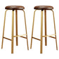 Footrest Upholstered Armless Bar Stool Matte Finish Backless Home Stool Brown 2 Piece Set Clearhalo 'Bar Furniture' 'Bar Stools' 'bar_stools' 'furn' 'furn_bar_stools' 'Furniture' 'furniture_bar_stools' 'Kitchen & Dining Furniture' 4851359