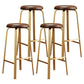 Footrest Upholstered Armless Bar Stool Matte Finish Backless Home Stool Brown 4 Piece Set Clearhalo 'Bar Furniture' 'Bar Stools' 'bar_stools' 'furn' 'furn_bar_stools' 'Furniture' 'furniture_bar_stools' 'Kitchen & Dining Furniture' 4851360