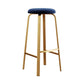 Footrest Upholstered Armless Bar Stool Matte Finish Backless Home Stool Blue 1 Piece Clearhalo 'Bar Furniture' 'Bar Stools' 'bar_stools' 'furn' 'furn_bar_stools' 'Furniture' 'furniture_bar_stools' 'Kitchen & Dining Furniture' 4851361