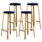Footrest Upholstered Armless Bar Stool Matte Finish Backless Home Stool Blue 4 Piece Set Clearhalo 'Bar Furniture' 'Bar Stools' 'bar_stools' 'furn' 'furn_bar_stools' 'Furniture' 'furniture_bar_stools' 'Kitchen & Dining Furniture' 4851363