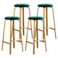 Footrest Upholstered Armless Bar Stool Matte Finish Backless Home Stool Green 4 Piece Set Clearhalo 'Bar Furniture' 'Bar Stools' 'bar_stools' 'furn' 'furn_bar_stools' 'Furniture' 'furniture_bar_stools' 'Kitchen & Dining Furniture' 4851366
