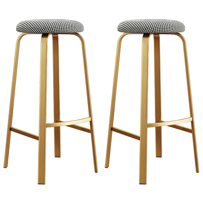 Footrest Upholstered Armless Bar Stool Matte Finish Backless Home Stool Black White 2 Piece Set Clearhalo 'Bar Furniture' 'Bar Stools' 'bar_stools' 'furn' 'furn_bar_stools' 'Furniture' 'furniture_bar_stools' 'Kitchen & Dining Furniture' 4851368