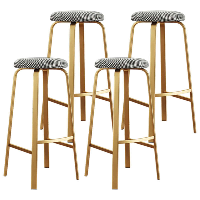 Footrest Upholstered Armless Bar Stool Matte Finish Backless Home Stool Black White 4 Piece Set Clearhalo 'Bar Furniture' 'Bar Stools' 'bar_stools' 'furn' 'furn_bar_stools' 'Furniture' 'furniture_bar_stools' 'Kitchen & Dining Furniture' 4851369