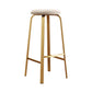 Footrest Upholstered Armless Bar Stool Matte Finish Backless Home Stool Beige 1 Piece Clearhalo 'Bar Furniture' 'Bar Stools' 'bar_stools' 'furn' 'furn_bar_stools' 'Furniture' 'furniture_bar_stools' 'Kitchen & Dining Furniture' 4851370