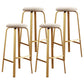 Footrest Upholstered Armless Bar Stool Matte Finish Backless Home Stool Beige 4 Piece Set Clearhalo 'Bar Furniture' 'Bar Stools' 'bar_stools' 'furn' 'furn_bar_stools' 'Furniture' 'furniture_bar_stools' 'Kitchen & Dining Furniture' 4851372