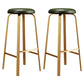 Footrest Upholstered Armless Bar Stool Matte Finish Backless Home Stool Dark Green 2 Piece Set Clearhalo 'Bar Furniture' 'Bar Stools' 'bar_stools' 'furn' 'furn_bar_stools' 'Furniture' 'furniture_bar_stools' 'Kitchen & Dining Furniture' 4851374