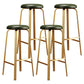 Footrest Upholstered Armless Bar Stool Matte Finish Backless Home Stool Dark Green 4 Piece Set Clearhalo 'Bar Furniture' 'Bar Stools' 'bar_stools' 'furn' 'furn_bar_stools' 'Furniture' 'furniture_bar_stools' 'Kitchen & Dining Furniture' 4851375