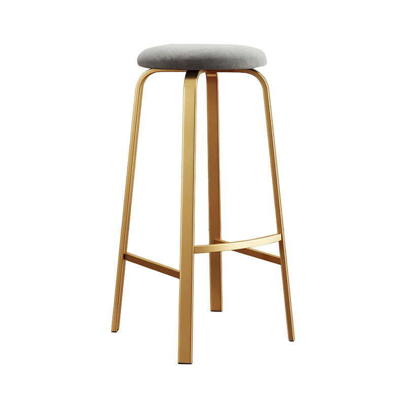 Footrest Upholstered Armless Bar Stool Matte Finish Backless Home Stool Grey 1 Piece Clearhalo 'Bar Furniture' 'Bar Stools' 'bar_stools' 'furn' 'furn_bar_stools' 'Furniture' 'furniture_bar_stools' 'Kitchen & Dining Furniture' 4851376