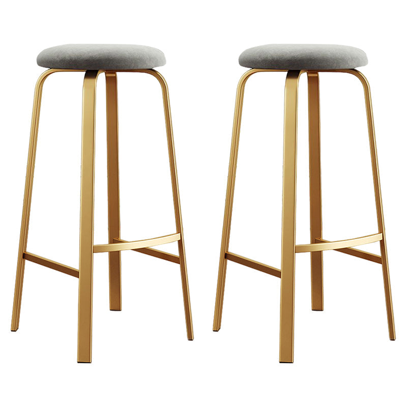 Footrest Upholstered Armless Bar Stool Matte Finish Backless Home Stool Grey 2 Piece Set Clearhalo 'Bar Furniture' 'Bar Stools' 'bar_stools' 'furn' 'furn_bar_stools' 'Furniture' 'furniture_bar_stools' 'Kitchen & Dining Furniture' 4851377