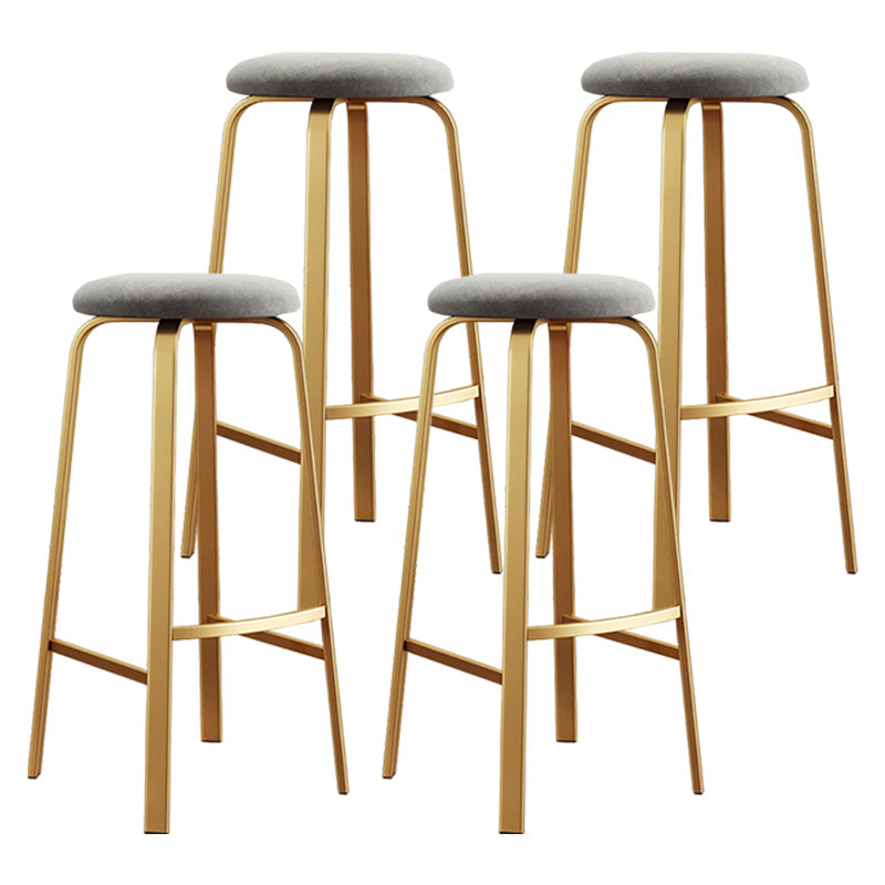 Footrest Upholstered Armless Bar Stool Matte Finish Backless Home Stool Grey 4 Piece Set Clearhalo 'Bar Furniture' 'Bar Stools' 'bar_stools' 'furn' 'furn_bar_stools' 'Furniture' 'furniture_bar_stools' 'Kitchen & Dining Furniture' 4851378
