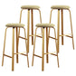 Footrest Upholstered Armless Bar Stool Matte Finish Backless Home Stool Yellow White 4 Piece Set Clearhalo 'Bar Furniture' 'Bar Stools' 'bar_stools' 'furn' 'furn_bar_stools' 'Furniture' 'furniture_bar_stools' 'Kitchen & Dining Furniture' 4851381