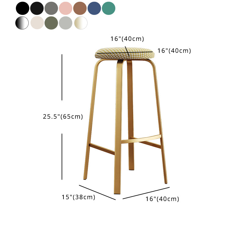 Footrest Upholstered Armless Bar Stool Matte Finish Backless Home Stool Clearhalo 'Bar Furniture' 'Bar Stools' 'bar_stools' 'furn' 'furn_bar_stools' 'Furniture' 'furniture_bar_stools' 'Kitchen & Dining Furniture' 4851382
