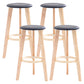 Scandinavian Backless Home Stool Matte Finish Footrest Upholstered Bar Stool Black 4 Piece Set Clearhalo 'Bar Furniture' 'Bar Stools' 'bar_stools' 'furn' 'furn_bar_stools' 'Furniture' 'furniture_bar_stools' 'Kitchen & Dining Furniture' 4851389