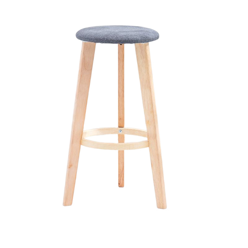 Scandinavian Backless Home Stool Matte Finish Footrest Upholstered Bar Stool Grey 1 Piece Clearhalo 'Bar Furniture' 'Bar Stools' 'bar_stools' 'furn' 'furn_bar_stools' 'Furniture' 'furniture_bar_stools' 'Kitchen & Dining Furniture' 4851391