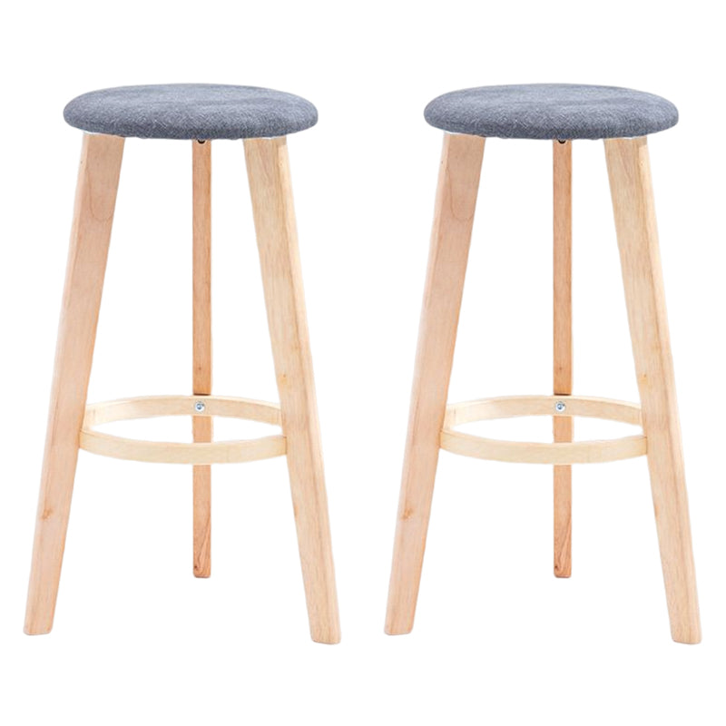 Scandinavian Backless Home Stool Matte Finish Footrest Upholstered Bar Stool Grey 2 Piece Set Clearhalo 'Bar Furniture' 'Bar Stools' 'bar_stools' 'furn' 'furn_bar_stools' 'Furniture' 'furniture_bar_stools' 'Kitchen & Dining Furniture' 4851393
