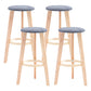Scandinavian Backless Home Stool Matte Finish Footrest Upholstered Bar Stool Grey 4 Piece Set Clearhalo 'Bar Furniture' 'Bar Stools' 'bar_stools' 'furn' 'furn_bar_stools' 'Furniture' 'furniture_bar_stools' 'Kitchen & Dining Furniture' 4851395