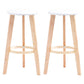 Scandinavian Backless Home Stool Matte Finish Footrest Upholstered Bar Stool White 2 Piece Set Counter Stool(27"H) Clearhalo 'Bar Furniture' 'Bar Stools' 'bar_stools' 'furn' 'furn_bar_stools' 'Furniture' 'furniture_bar_stools' 'Kitchen & Dining Furniture' 4851398
