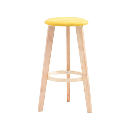 Scandinavian Backless Home Stool Matte Finish Footrest Upholstered Bar Stool Yellow 1 Piece Clearhalo 'Bar Furniture' 'Bar Stools' 'bar_stools' 'furn' 'furn_bar_stools' 'Furniture' 'furniture_bar_stools' 'Kitchen & Dining Furniture' 4851400