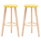 Scandinavian Backless Home Stool Matte Finish Footrest Upholstered Bar Stool Yellow 2 Piece Set Clearhalo 'Bar Furniture' 'Bar Stools' 'bar_stools' 'furn' 'furn_bar_stools' 'Furniture' 'furniture_bar_stools' 'Kitchen & Dining Furniture' 4851401