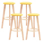 Scandinavian Backless Home Stool Matte Finish Footrest Upholstered Bar Stool Yellow 4 Piece Set Clearhalo 'Bar Furniture' 'Bar Stools' 'bar_stools' 'furn' 'furn_bar_stools' 'Furniture' 'furniture_bar_stools' 'Kitchen & Dining Furniture' 4851402